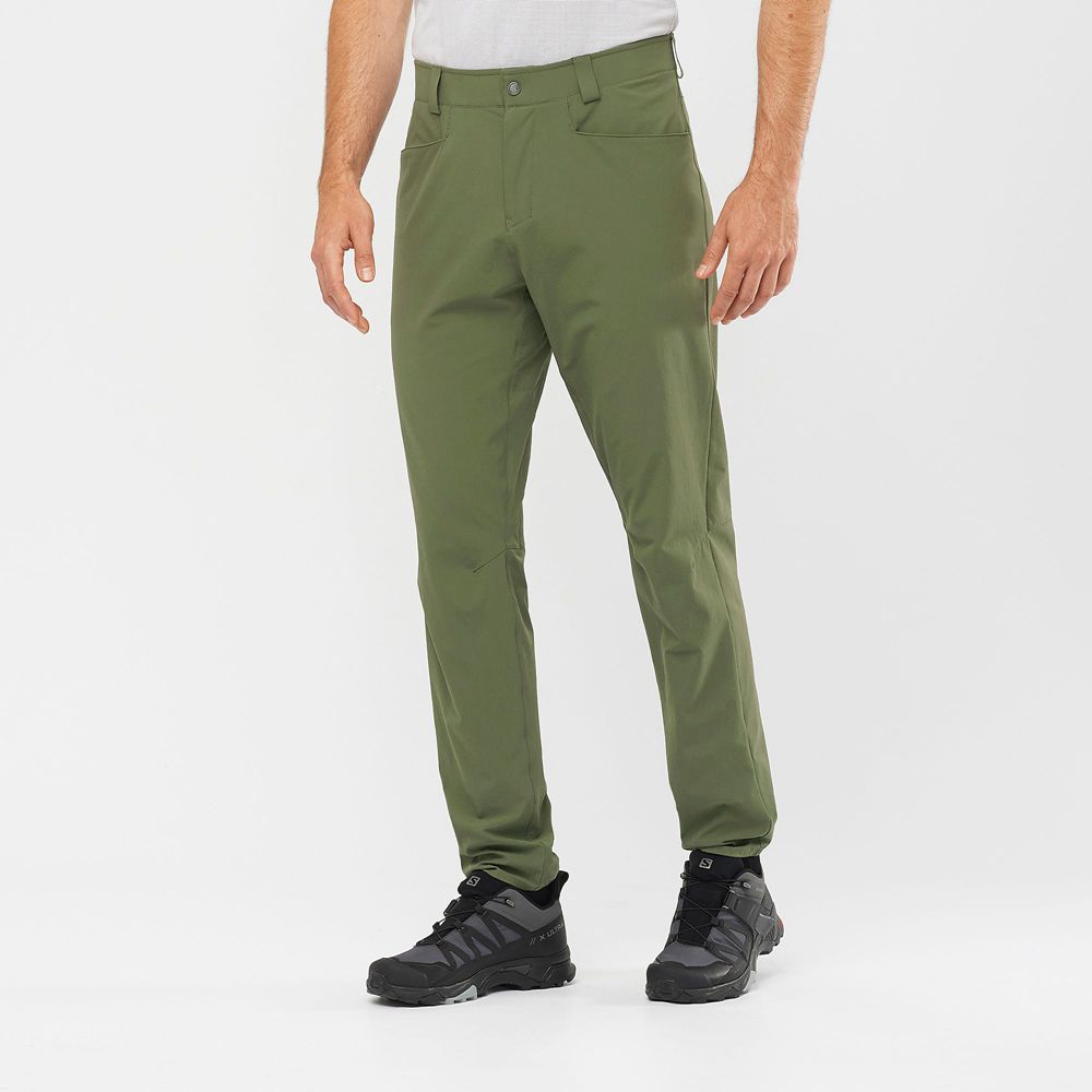 SALOMON WAYFARER TAPERED Philippines - Men's Pants - Olive | 279054-GLD